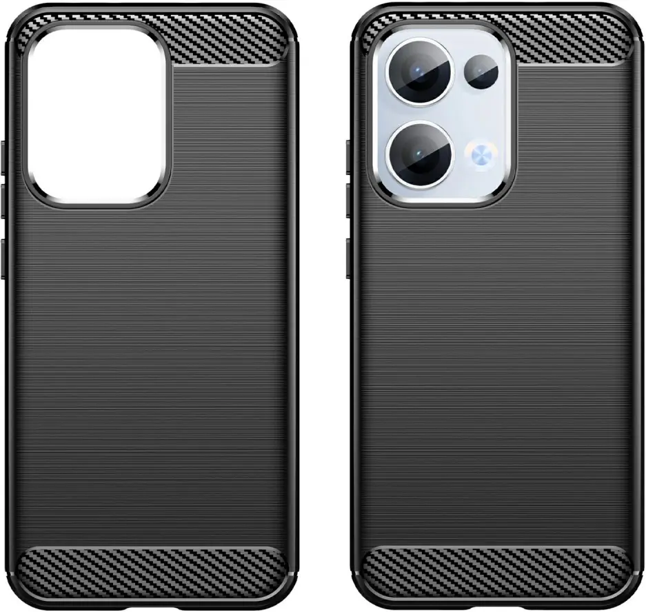 Oppo Reno 13 Hoesje Geborsteld TPU Flexibele Back Cover Zwart afbeelding 2