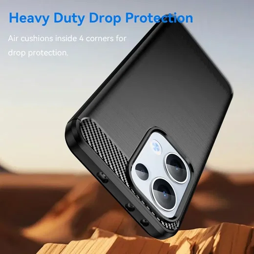 Oppo Reno 13 Hoesje Geborsteld TPU Flexibele Back Cover Zwart afbeelding 4