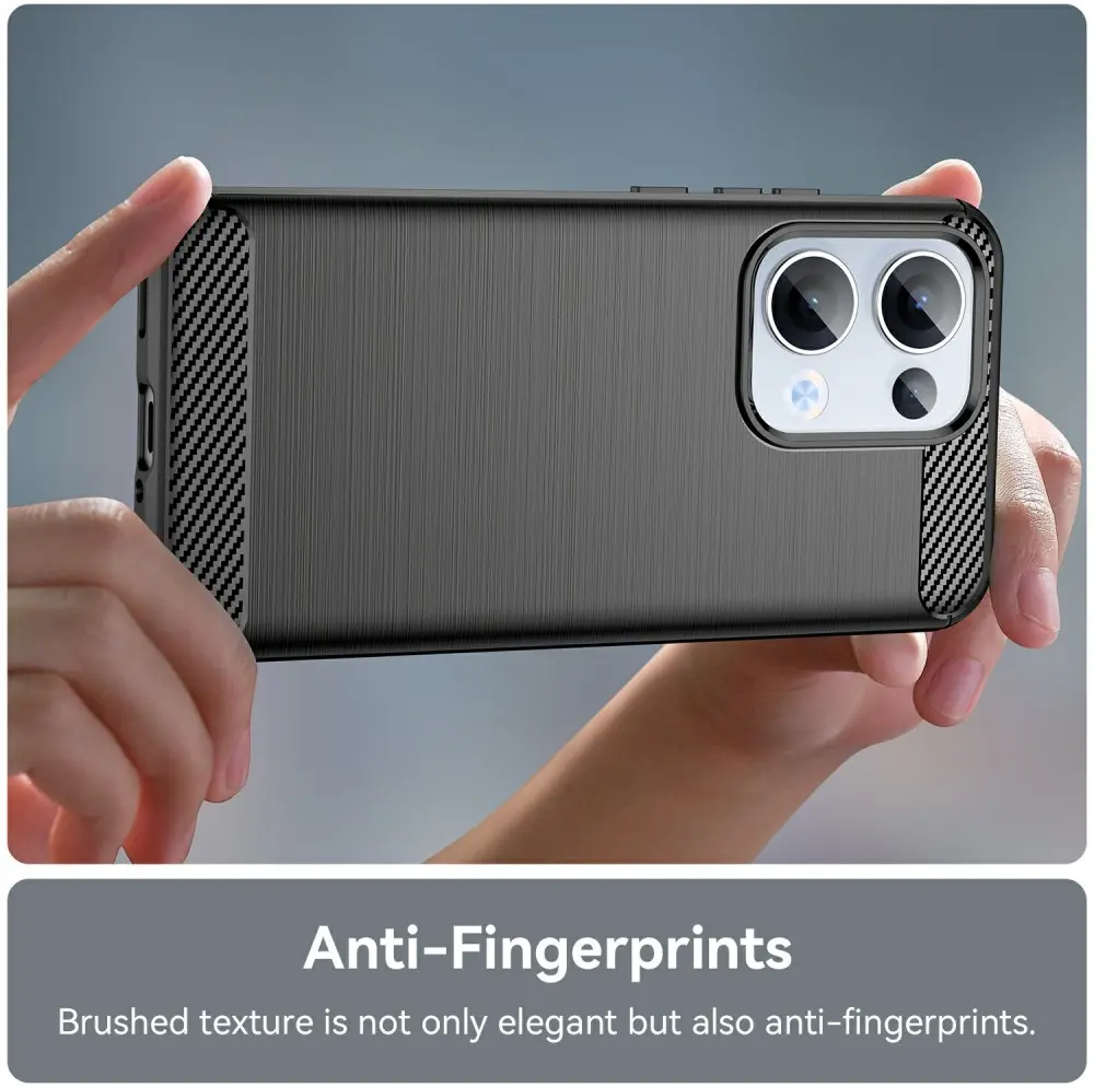 Oppo Reno 13 Hoesje Geborsteld TPU Flexibele Back Cover Zwart afbeelding 6