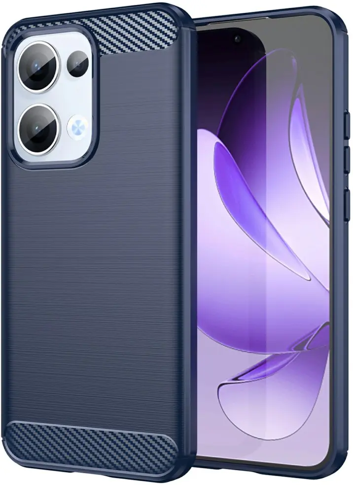 Oppo Reno 13 Hoesje Geborsteld TPU Flexibele Back Cover Blauw afbeelding 1