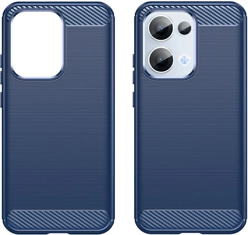 Oppo Reno 13 Hoesje Geborsteld TPU Flexibele Back Cover Blauw afbeelding 2