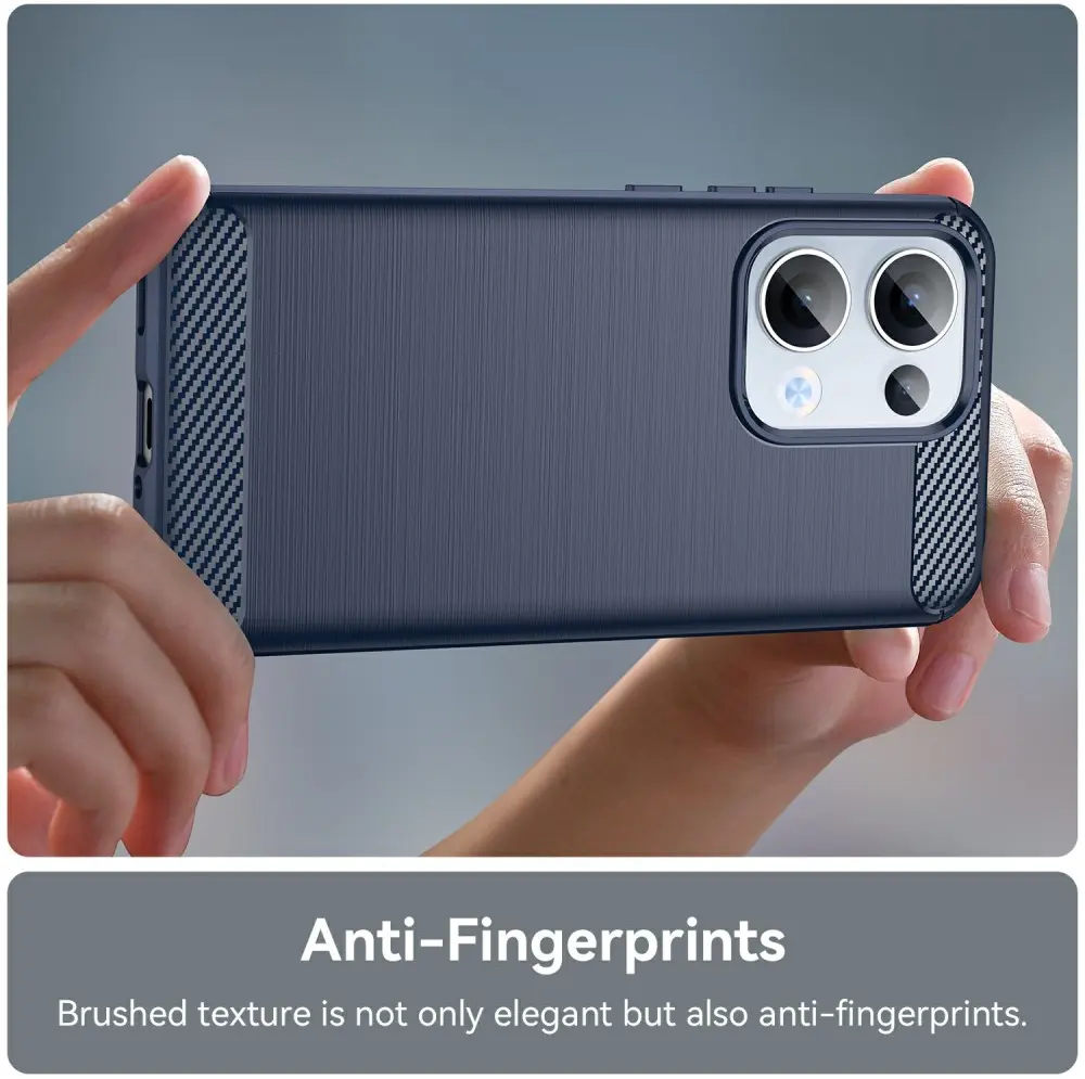 Oppo Reno 13 Hoesje Geborsteld TPU Flexibele Back Cover Blauw afbeelding 6
