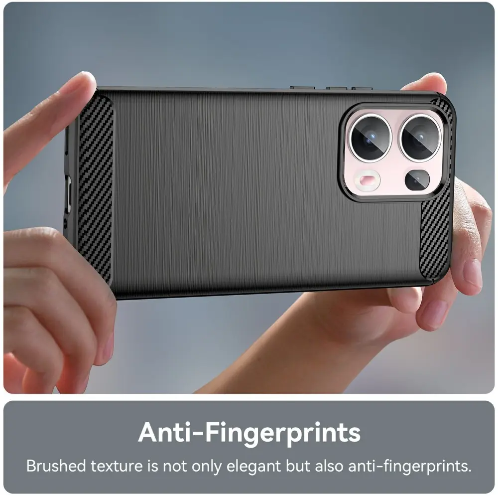 Oppo Reno 13 Pro Hoesje Geborsteld TPU Flexibele Back Cover Zwart afbeelding 6
