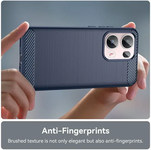 Oppo Reno 13 Pro Hoesje Geborsteld TPU Flexibele Back Cover Blauw afbeelding 6