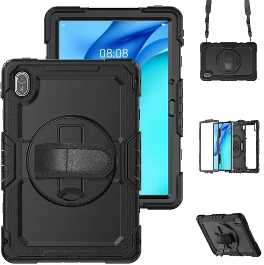 Huawei MatePad SE 11 (2024) Hoes met Screen Protector en Handriem Zwart afbeelding 16