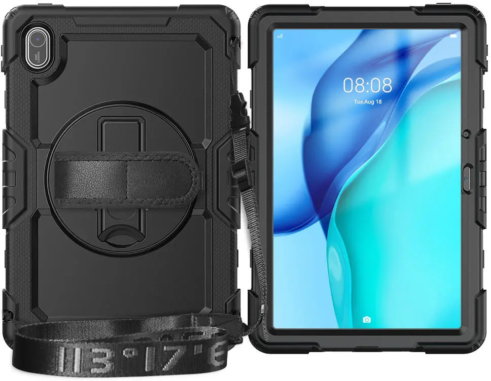 Huawei MatePad SE 11 (2024) Hoes met Screen Protector en Handriem Zwart afbeelding 18