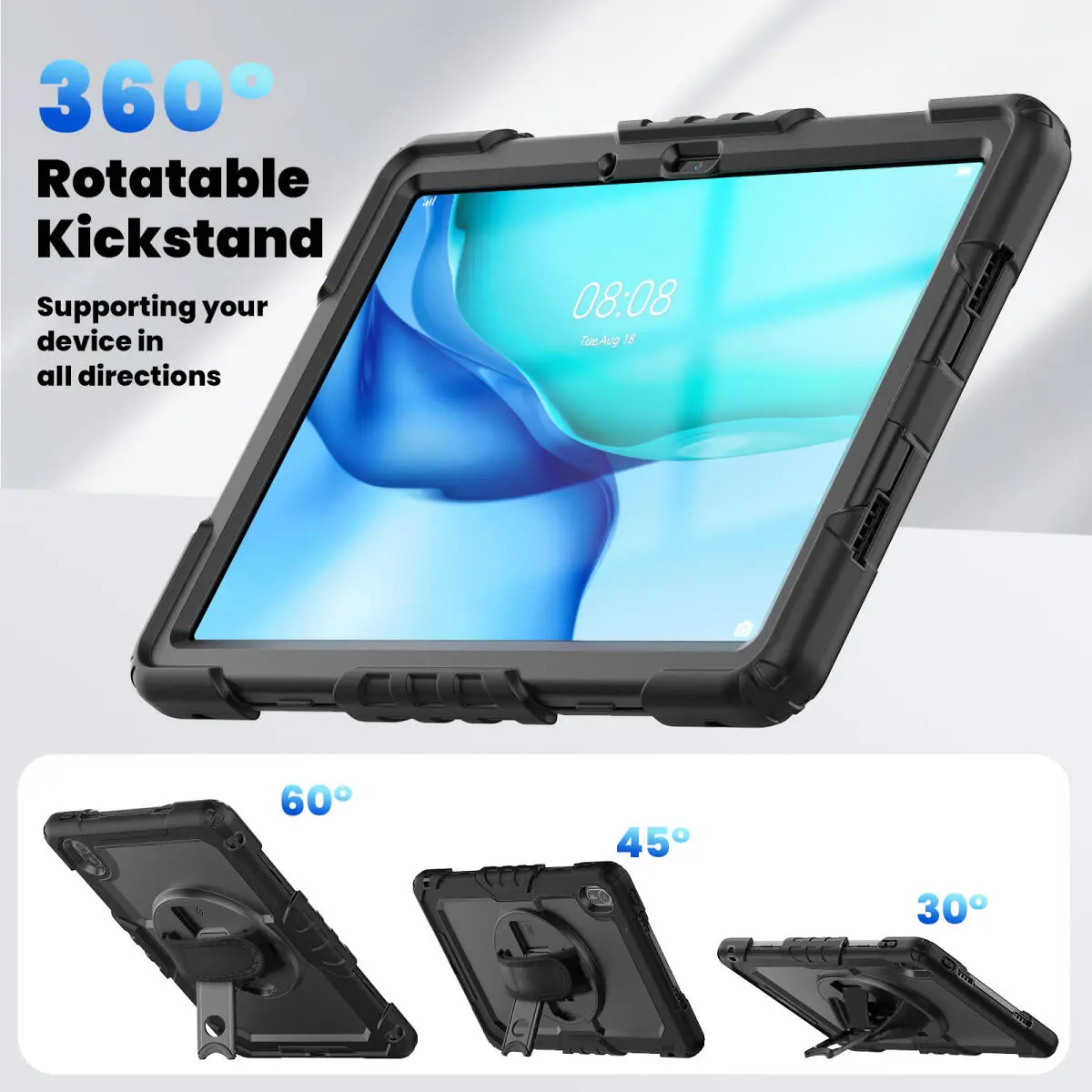 Huawei MatePad SE 11 (2024) Hoes met Screen Protector en Handriem Zwart afbeelding 6