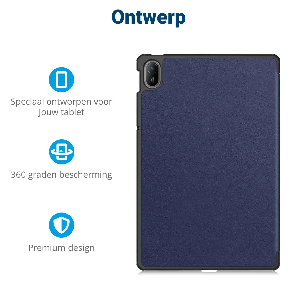 Huawei MatePad SE 11 Hoes Tri-Fold Book Case met Standaard Blauw afbeelding 2
