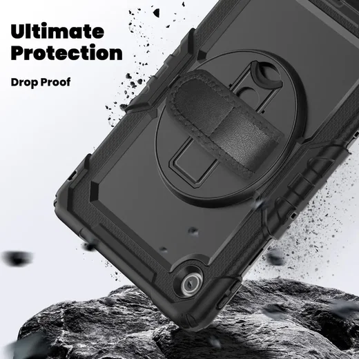 Lenovo Tab M10 Gen 4 (2025) Hoes met Screen Protector en Handriem Zwart afbeelding 5