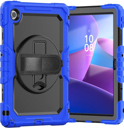 Lenovo Tab M10 Gen 4 (2025) Hoes met Screen Protector en Handriem Blauw afbeelding 2