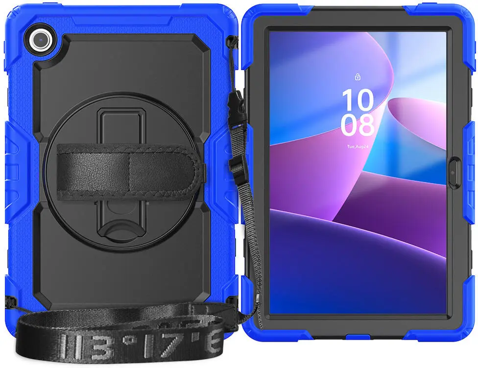 Lenovo Tab M10 Gen 4 (2025) Hoes met Screen Protector en Handriem Blauw afbeelding 17