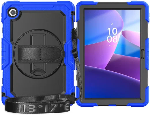 Lenovo Tab M10 Gen 4 (2025) Hoes met Screen Protector en Handriem Blauw afbeelding 17
