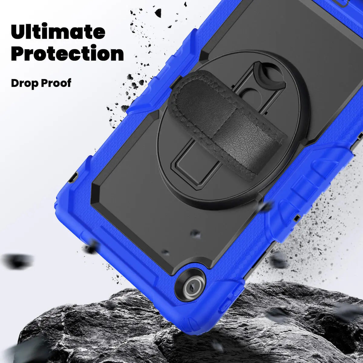 Lenovo Tab M10 Gen 4 (2025) Hoes met Screen Protector en Handriem Blauw afbeelding 5