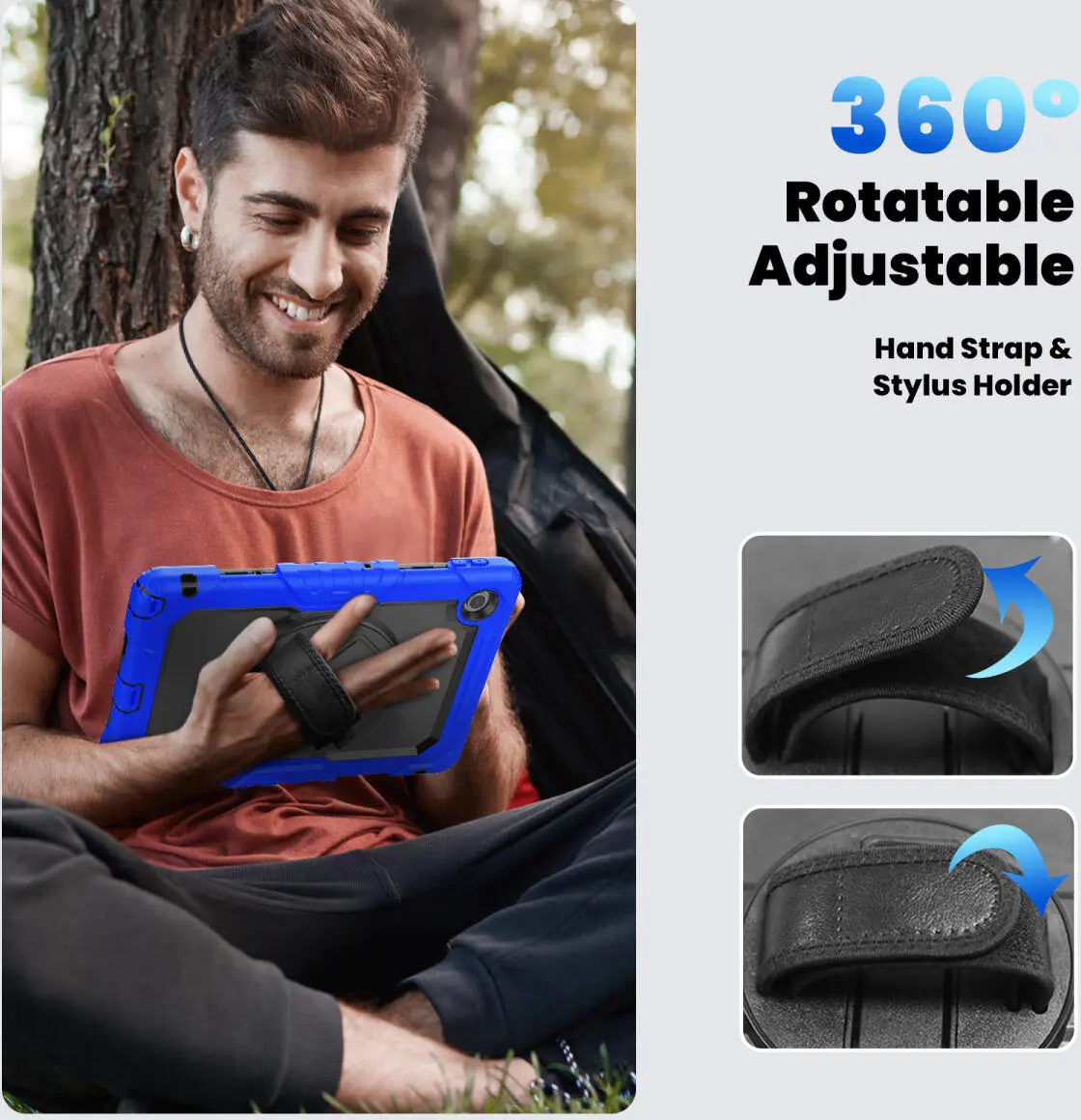Lenovo Tab M10 Gen 4 (2025) Hoes met Screen Protector en Handriem Blauw afbeelding 7