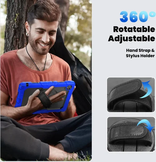 Lenovo Tab M10 Gen 4 (2025) Hoes met Screen Protector en Handriem Blauw afbeelding 7