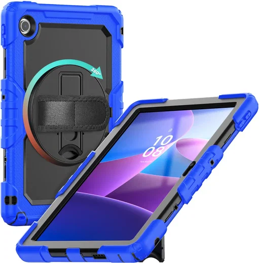 Lenovo Tab M10 Gen 4 (2025) Hoes met Screen Protector en Handriem Blauw afbeelding 1