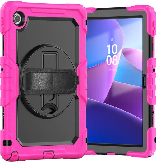 Lenovo Tab M10 Gen 4 (2025) Hoes met Screen Protector en Handriem Roze afbeelding 2
