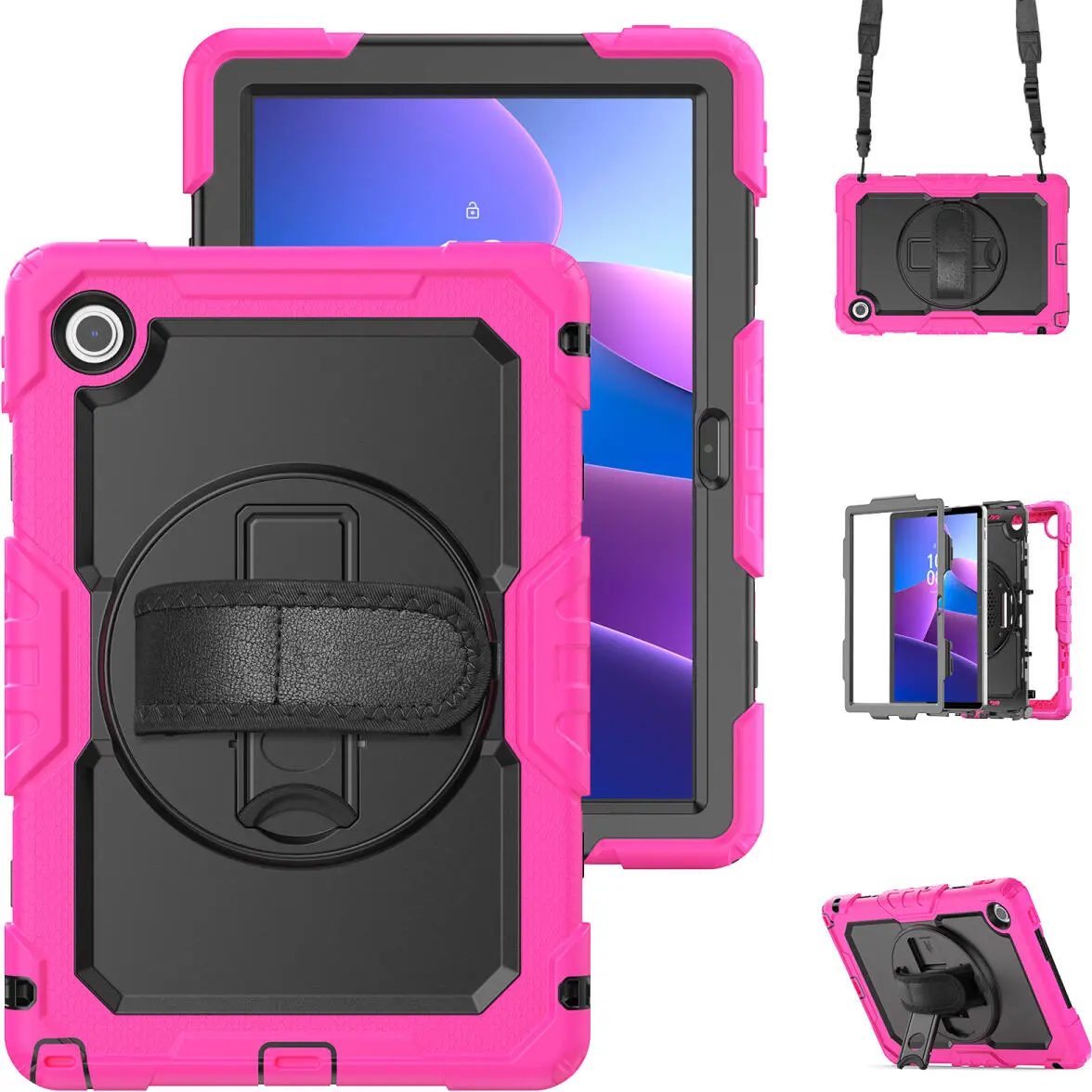 Lenovo Tab M10 Gen 4 (2025) Hoes met Screen Protector en Handriem Roze afbeelding 16