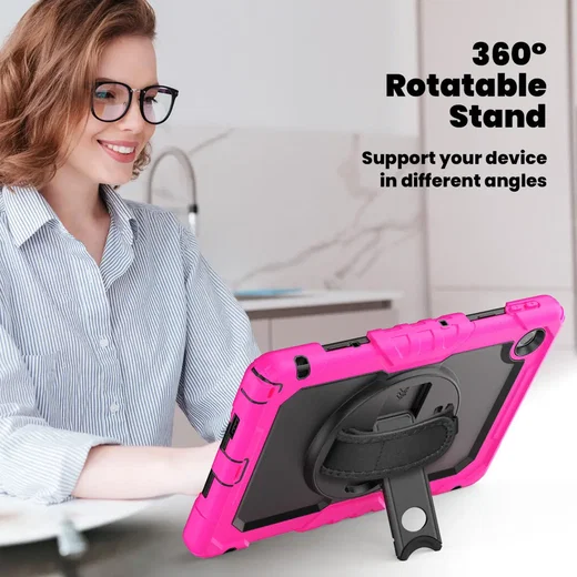 Lenovo Tab M10 Gen 4 (2025) Hoes met Screen Protector en Handriem Roze afbeelding 6