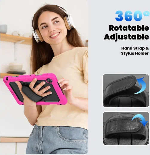 Lenovo Tab M10 Gen 4 (2025) Hoes met Screen Protector en Handriem Roze afbeelding 8