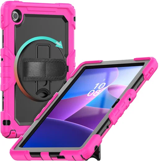 Lenovo Tab M10 Gen 4 (2025) Hoes met Screen Protector en Handriem Roze afbeelding 1