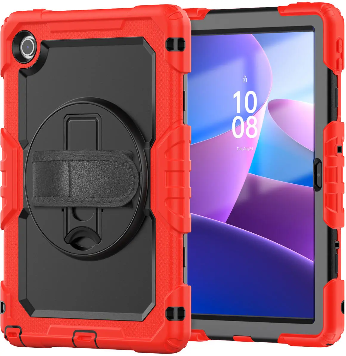 Lenovo Tab M10 Gen 4 (2025) Hoes met Screen Protector en Handriem Rood afbeelding 15