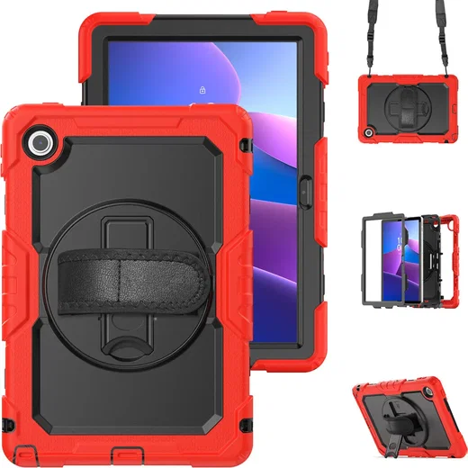 Lenovo Tab M10 Gen 4 (2025) Hoes met Screen Protector en Handriem Rood afbeelding 16