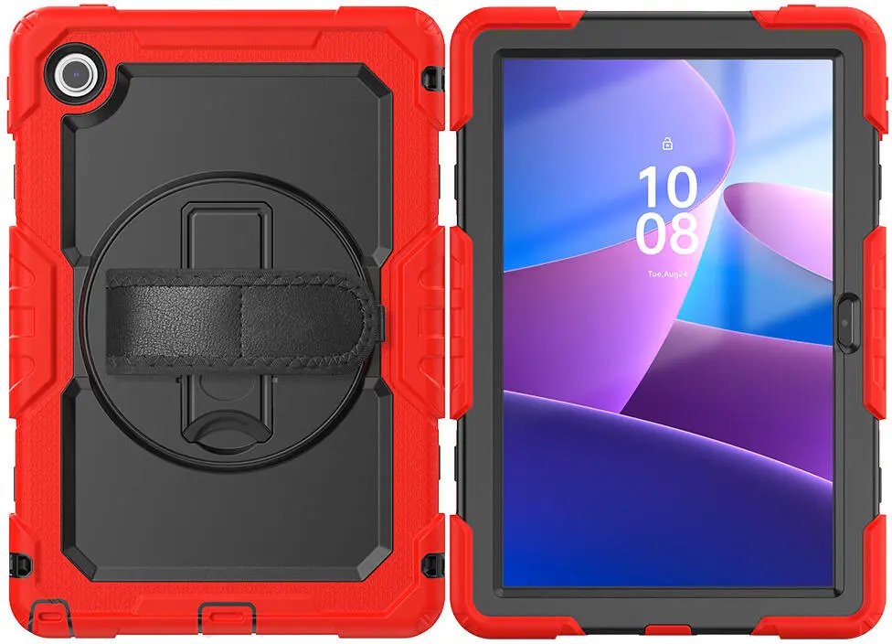 Lenovo Tab M10 Gen 4 (2025) Hoes met Screen Protector en Handriem Rood afbeelding 18