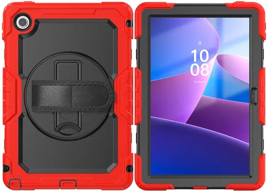 Lenovo Tab M10 Gen 4 (2025) Hoes met Screen Protector en Handriem Rood afbeelding 18