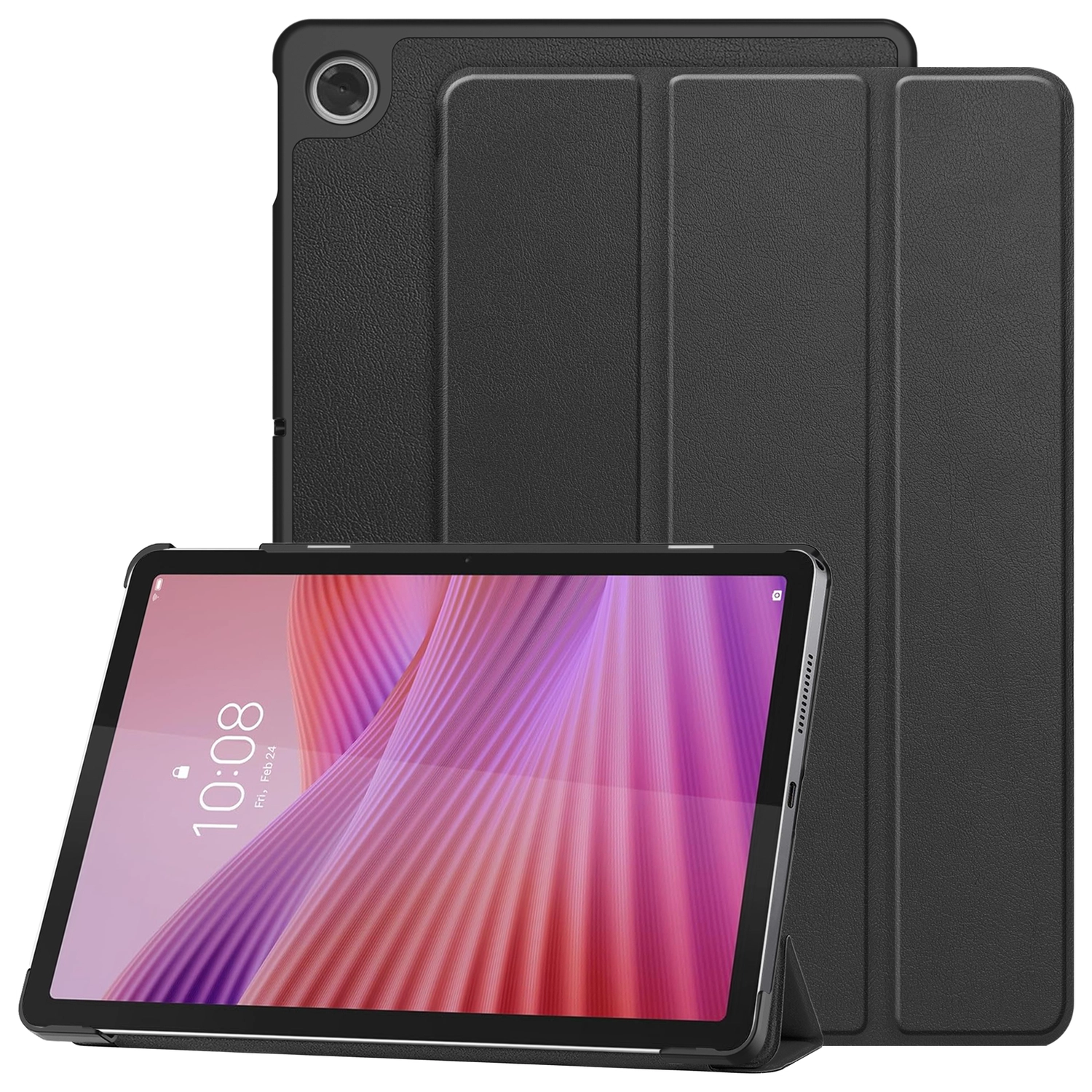 Lenovo Tab M10 Gen 4 (2025) Hoes Tri-Fold Book Case met Standaard Zwart afbeelding 1