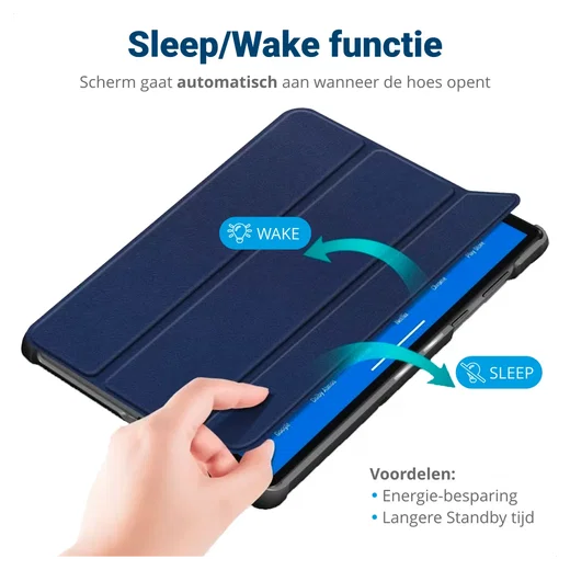 Lenovo Tab M10 Gen 4 (2025) Hoes Tri-Fold Book Case met Standaard Blauw afbeelding 3