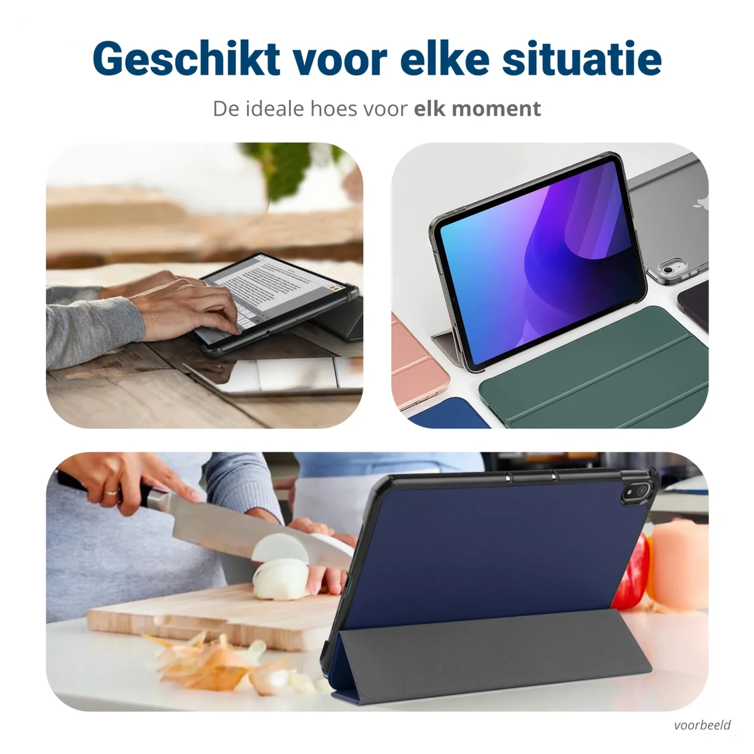 Lenovo Tab M10 Gen 4 (2025) Hoes Tri-Fold Book Case met Standaard Blauw afbeelding 6