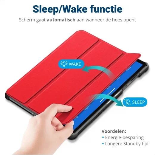 Lenovo Tab M10 Gen 4 (2025) Hoes Tri-Fold Book Case met Standaard Rood afbeelding 5