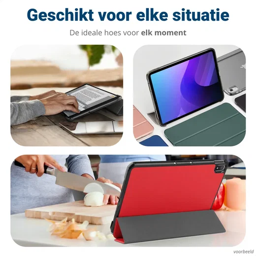 Lenovo Tab M10 Gen 4 (2025) Hoes Tri-Fold Book Case met Standaard Rood afbeelding 6