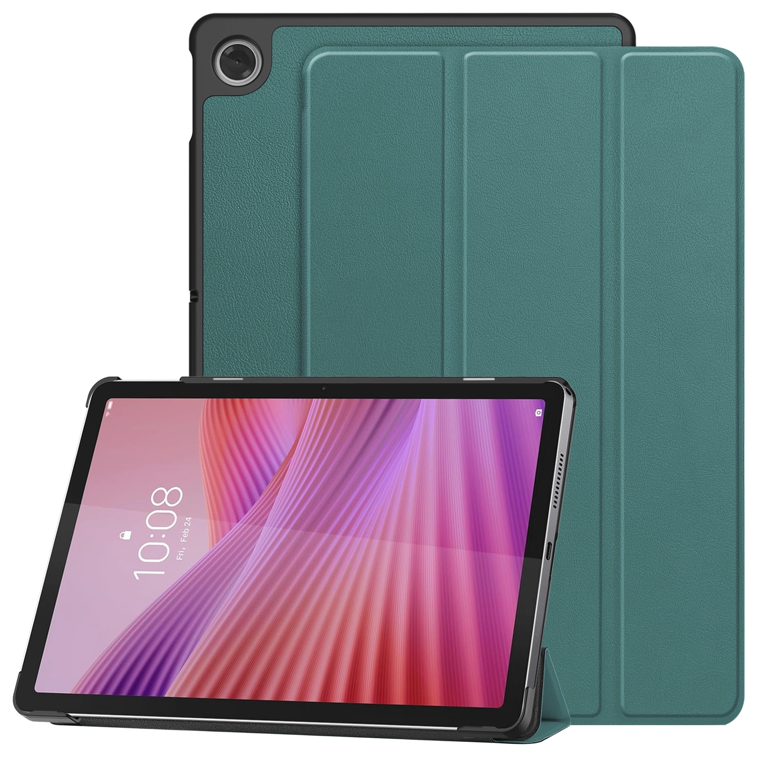 Lenovo Tab M10 Gen 4 (2025) Hoes Tri-Fold Book Case met Standaard Groen afbeelding 1