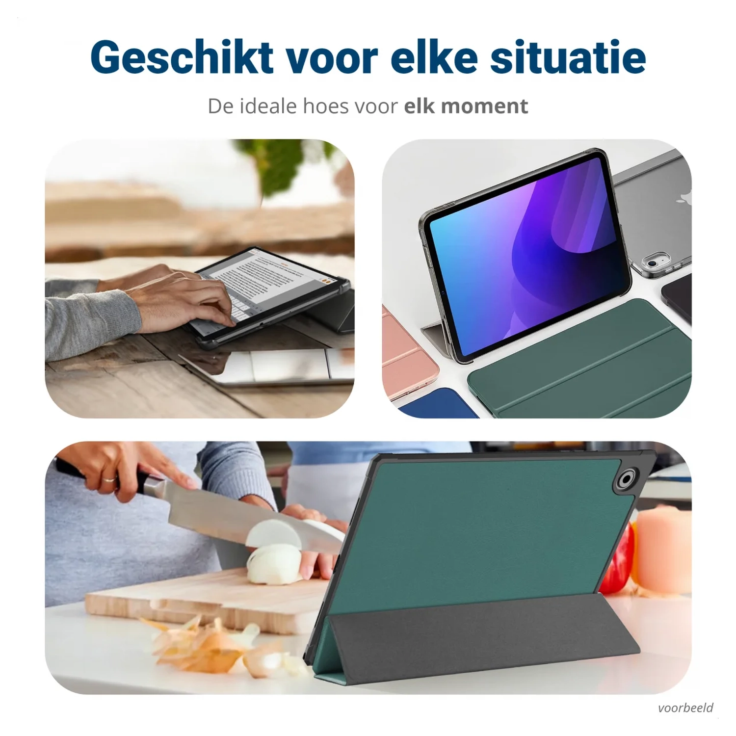 Lenovo Tab M10 Gen 4 (2025) Hoes Tri-Fold Book Case met Standaard Groen afbeelding 6