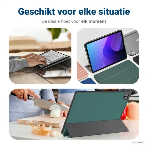 Lenovo Tab M10 Gen 4 (2025) Hoes Tri-Fold Book Case met Standaard Groen afbeelding 6
