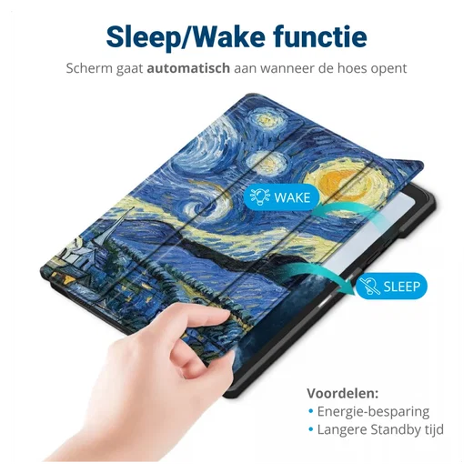 Lenovo Tab M10 Gen 4 (2025) Hoes Tri-Fold Book Case met Standaard Sterrennacht afbeelding 3