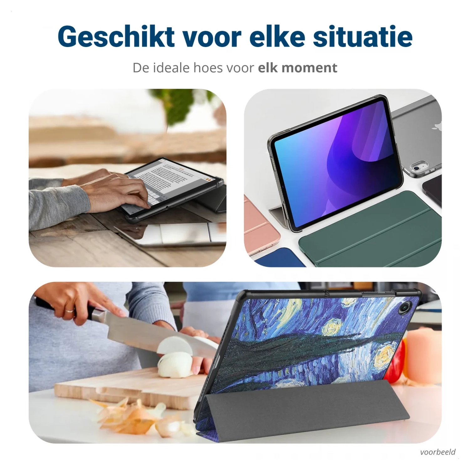 Lenovo Tab M10 Gen 4 (2025) Hoes Tri-Fold Book Case met Standaard Sterrennacht afbeelding 6