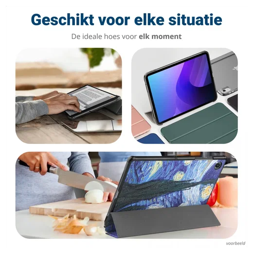 Lenovo Tab M10 Gen 4 (2025) Hoes Tri-Fold Book Case met Standaard Sterrennacht afbeelding 6