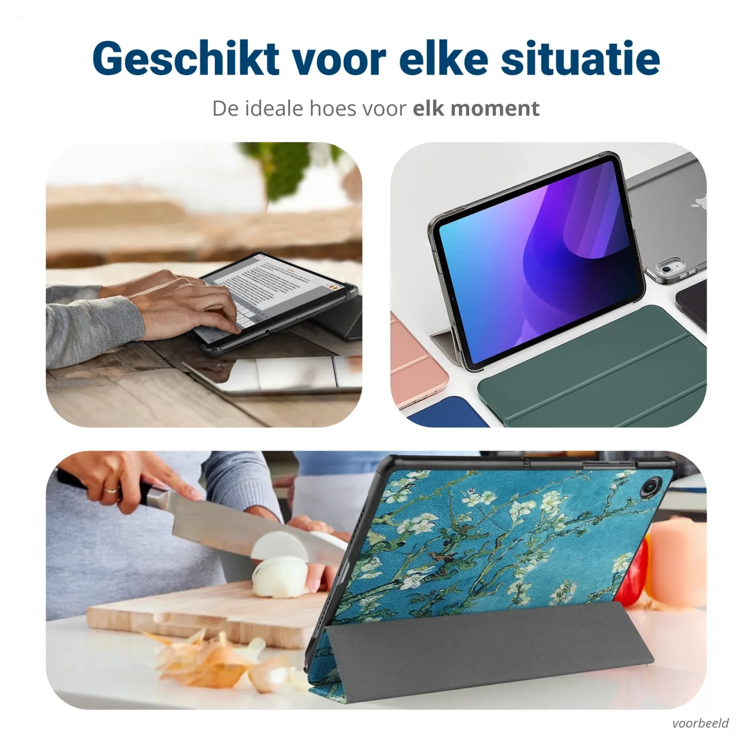 Lenovo Tab M10 Gen 4 (2025) Hoes Tri-Fold Book Case met Standaard Blossom afbeelding 8