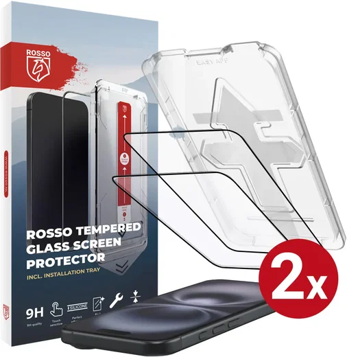 Rosso Apple iPhone 16 Tempered Glass met Installatietray (2-Pack) afbeelding 1