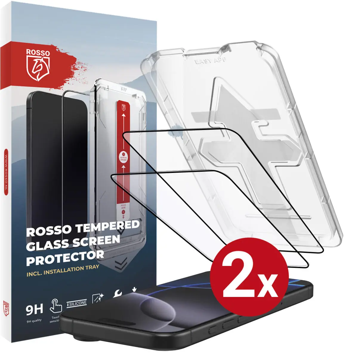 Rosso Apple iPhone 16 Pro Tempered Glass met Installatietray (2-Pack) afbeelding 9
