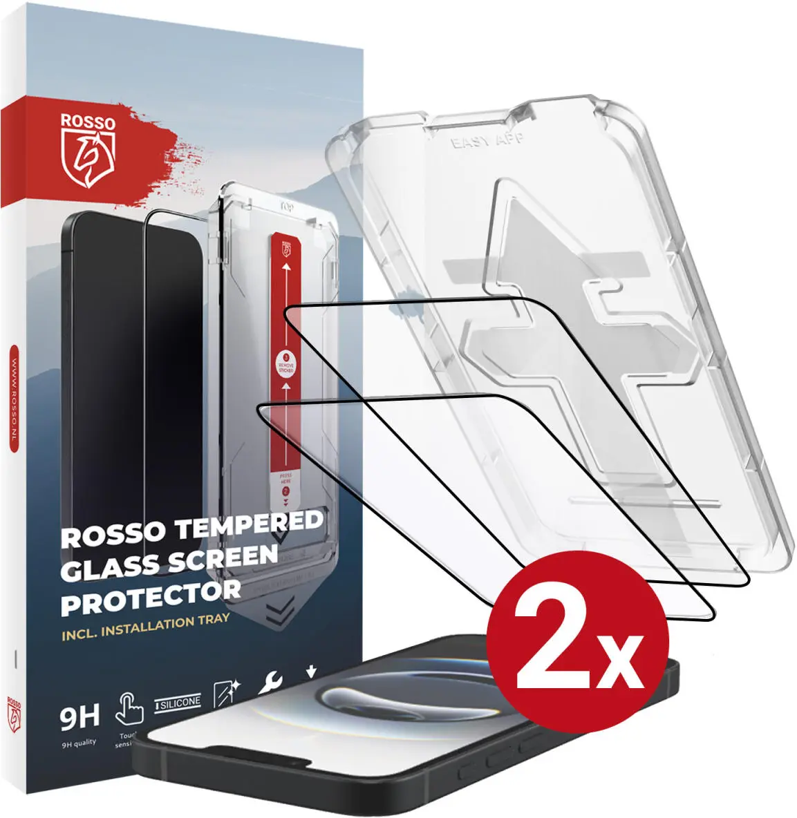 Rosso Apple iPhone 17e / 16e Tempered Glass met Installatietray (2-Pack) afbeelding 9
