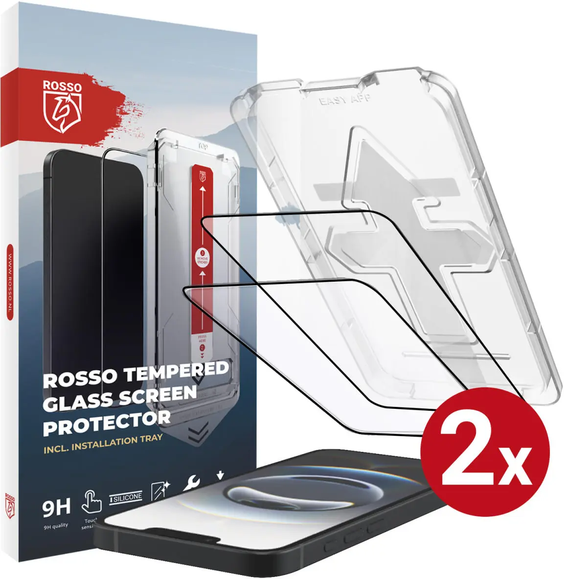 Rosso Apple iPhone 17e / 16e Tempered Glass met Installatietray (2-Pack) afbeelding 1