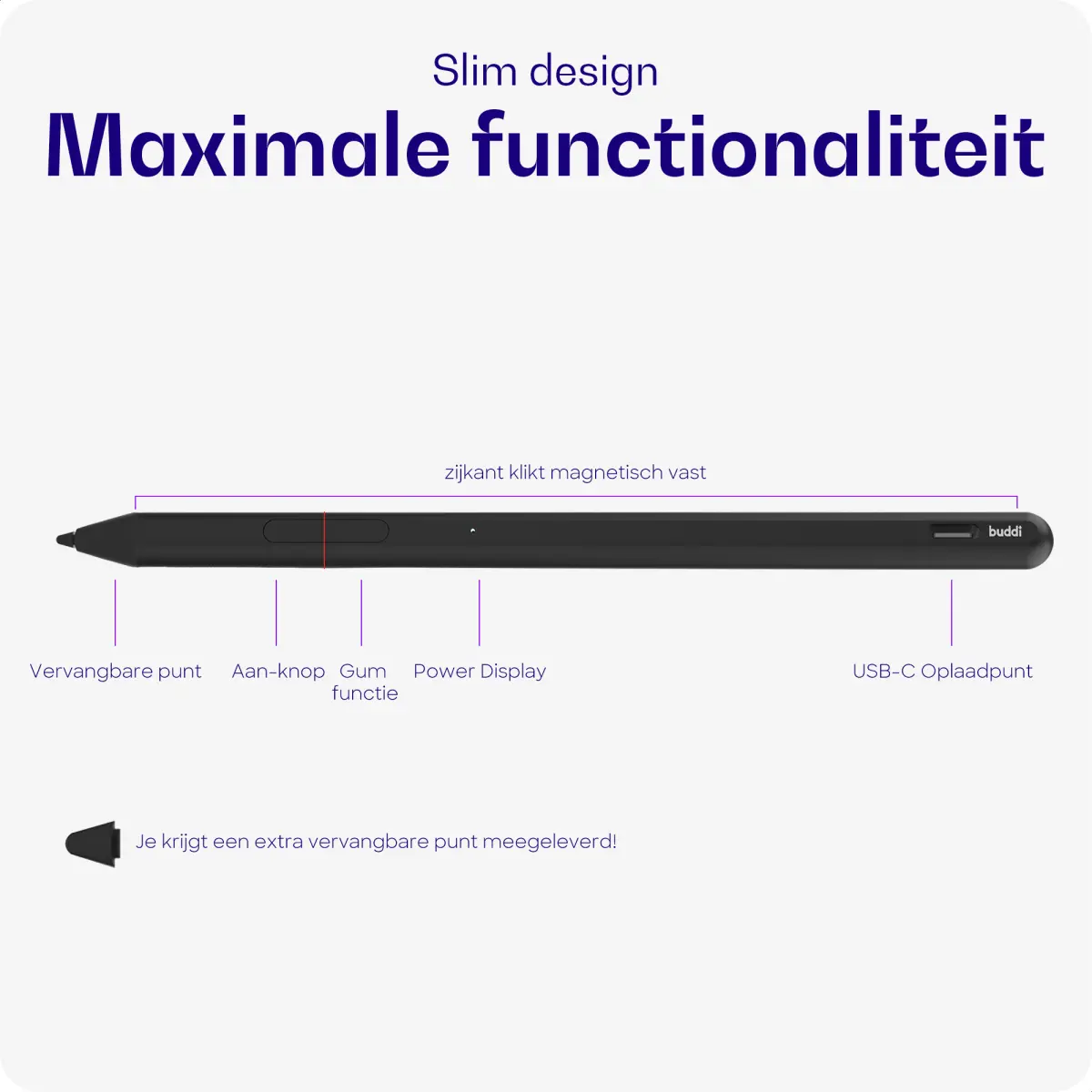 Buddi Aide MPP Stylus Pen voor Microsoft /HP/Asus/Acer/Dell Zwart afbeelding 4
