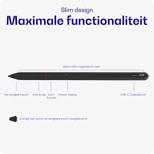 Buddi Aide MPP Stylus Pen voor Microsoft /HP/Asus/Acer/Dell Zwart afbeelding 4