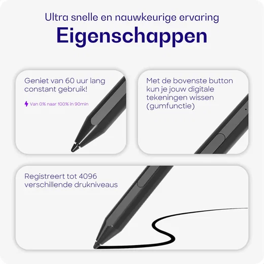 Buddi Aide MPP Stylus Pen voor Microsoft /HP/Asus/Acer/Dell Zwart afbeelding 5