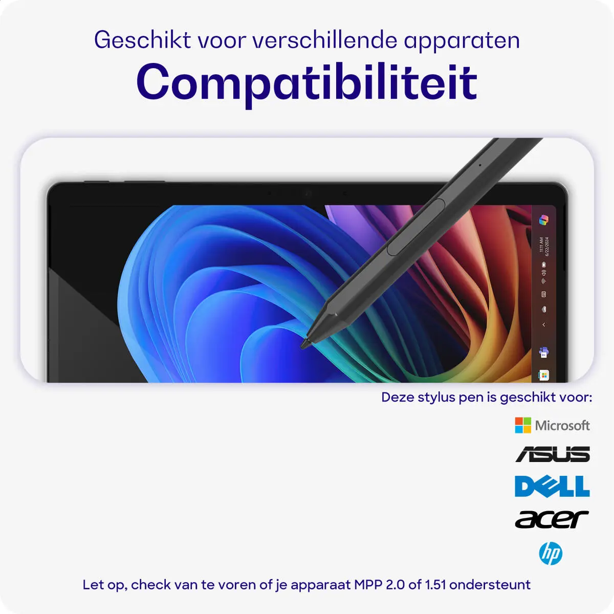 Buddi Aide MPP Stylus Pen voor Microsoft /HP/Asus/Acer/Dell Zwart afbeelding 6