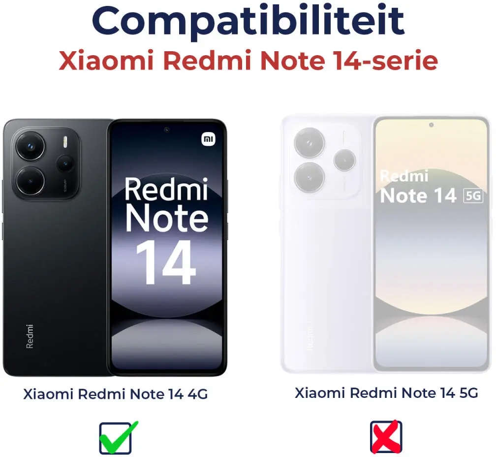Rosso Element Xiaomi Redmi Note 14 4G Hoesje Book Case Wallet Zwart afbeelding 3